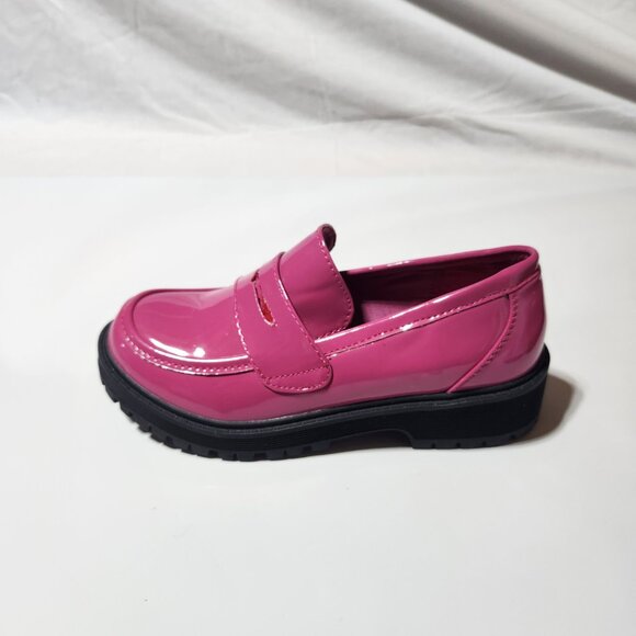 Link Girls Glossy Pink Loafers – Size 3 – Bold Statement Style - Picture 5 of 10